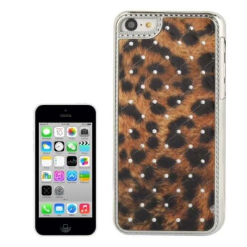 Luipaard Diamant Zilver Hard Case Hoes iPhone 5C Cover