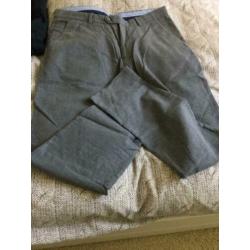 MASSIMO DUTTI cotton linnen broek grof geweven mt 44