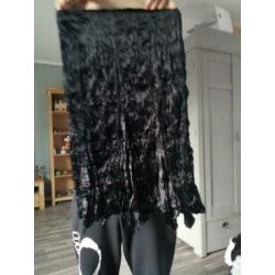 Zwarte velvet gothic rok