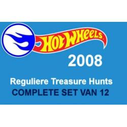 Hot Wheels Treasure Hunt 2008 Complete Set van 12 Reguliere
