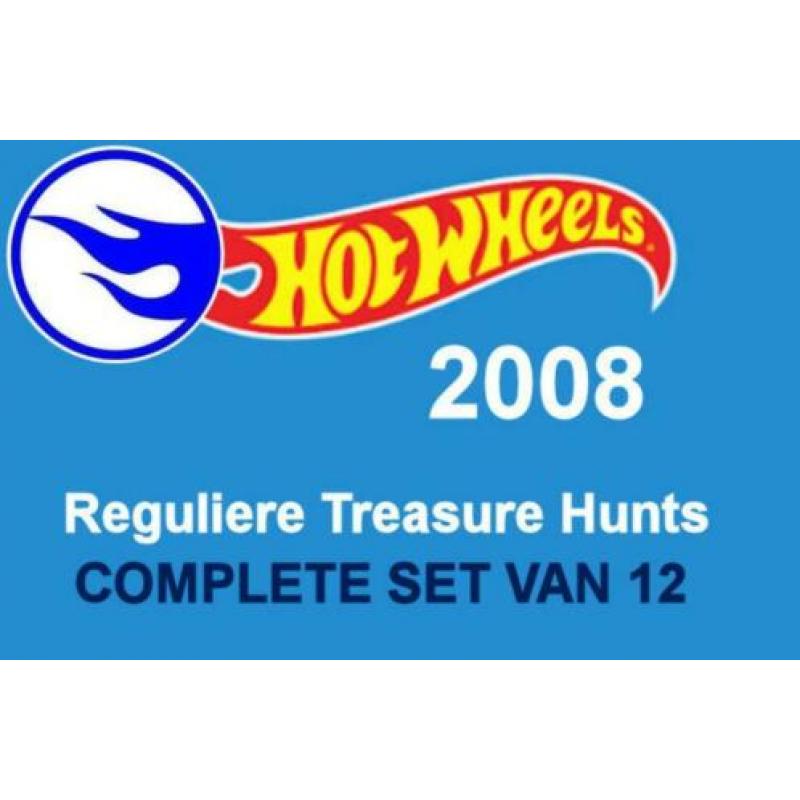 Hot Wheels Treasure Hunt 2008 Complete Set van 12 Reguliere
