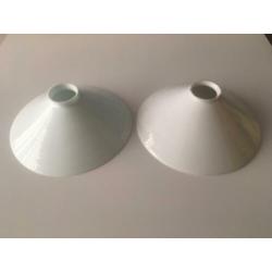 Antieke glazen lampenkap melkglas opaline D24 H9