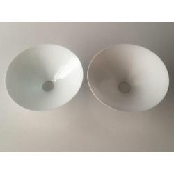Antieke glazen lampenkap melkglas opaline D24 H9