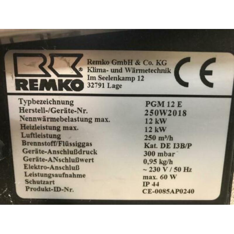 REMKO gasheater 12 Kw.
