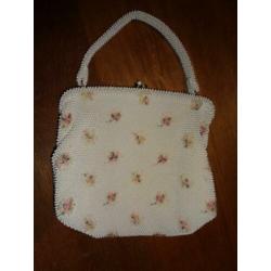 Vintage kralen tasje groot met knip
