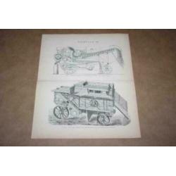 6 antieke prenten - Landbouw (werktuigen e.d.) - Ca 1875 !!