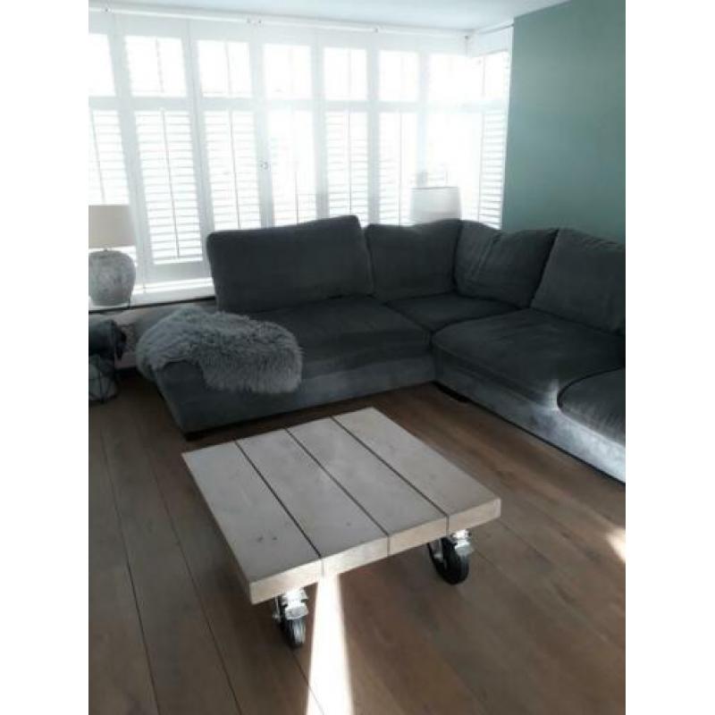 Stoere bank grijs hoekbank