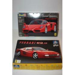 Te koop 2 x bouwdoos van Ferrari, van Revell en Italeri, 1:2