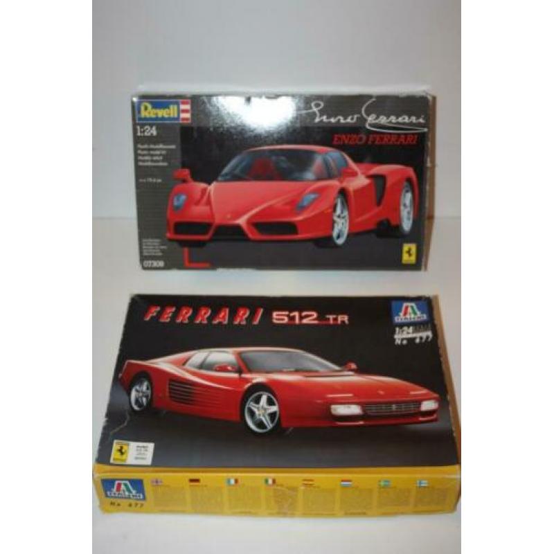 Te koop 2 x bouwdoos van Ferrari, van Revell en Italeri, 1:2