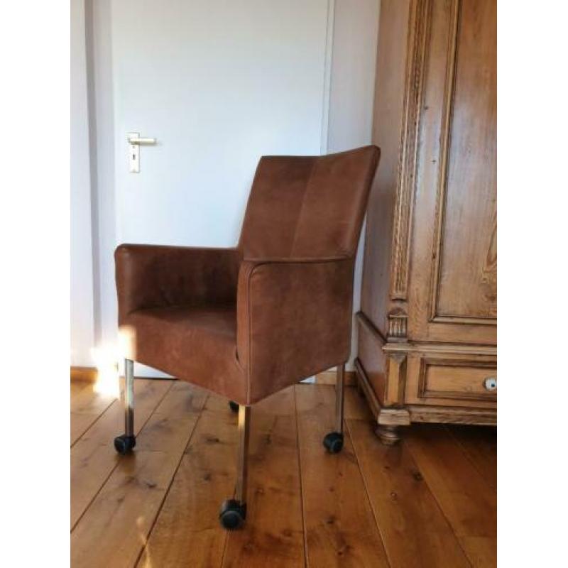 Mooie Leren Eetkamerstoelen (6x)