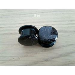 Nieuwe pluggen. Acryl. Glitters. Zwart: 5, 6, 10, 12, 14 mm.