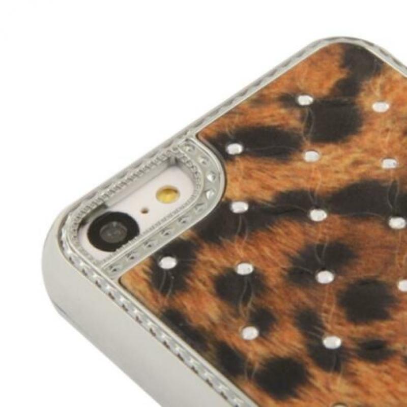 Luipaard Diamant Zilver Hard Case Hoes iPhone 5C Cover