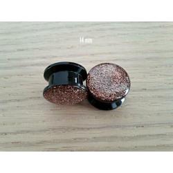 Nieuwe pluggen. Acryl. Glitters. Zwart: 5, 6, 10, 12, 14 mm.