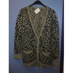 Soaked in luxury vest grijs roze zwart luipaard S-M nr 32304