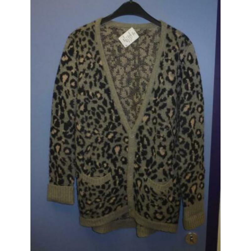 Soaked in luxury vest grijs roze zwart luipaard S-M nr 32304