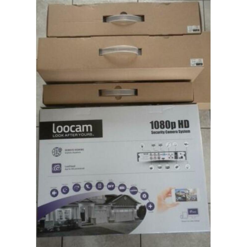 Loocam 4 FULL Hd Camera Bewaking set 2mp 1RB HDD Live.NIEUW