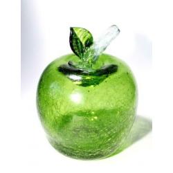 Schitterende Vintage Handgeblazen Groene Glas Appel