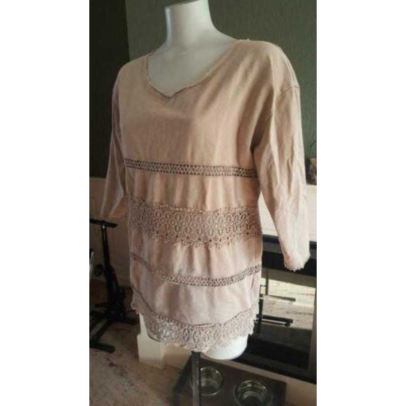 ZGAN beige truitje van COSTES Mt L 42/44, trui, top, shirt
