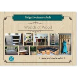 Nieuwe steigerhouten hondenmand