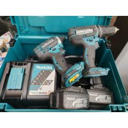 Makuta set dtd152+dhp482+lader+2x3Ah accu+M-box