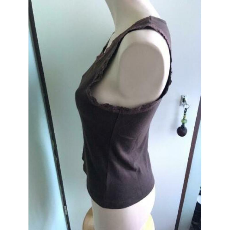 Mark and spencer hemd top S 36 38 40 M bruin kant lace