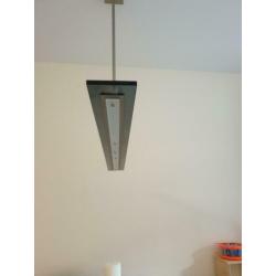 Hanglamp met glasplaat zwart 100cm