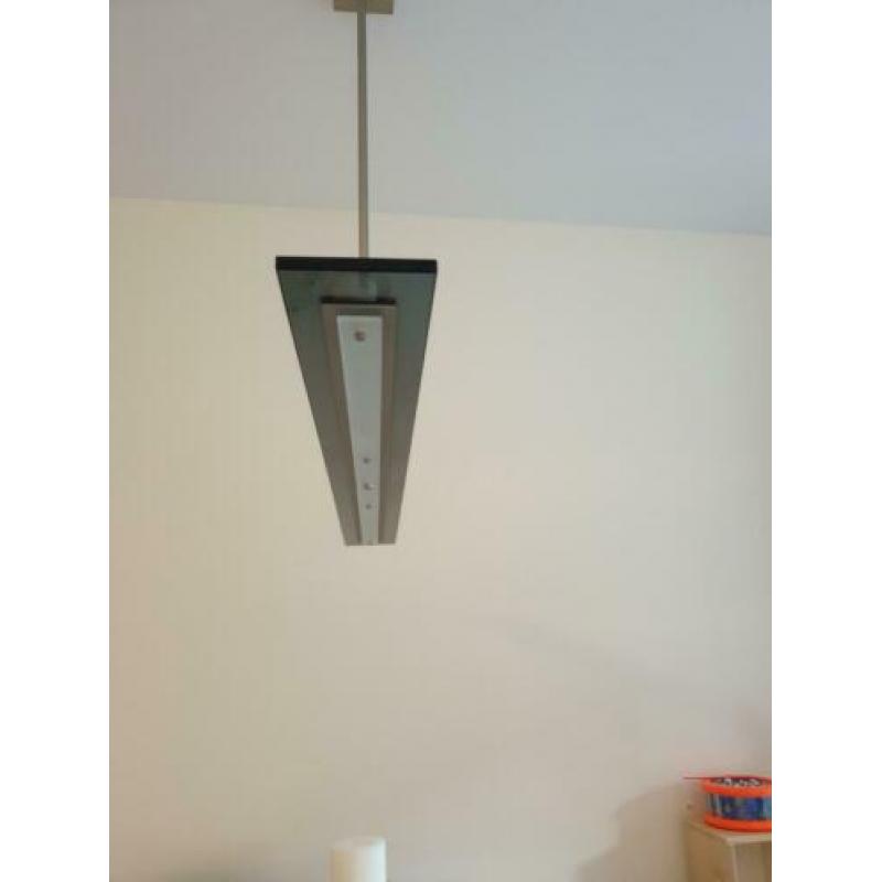 Hanglamp met glasplaat zwart 100cm