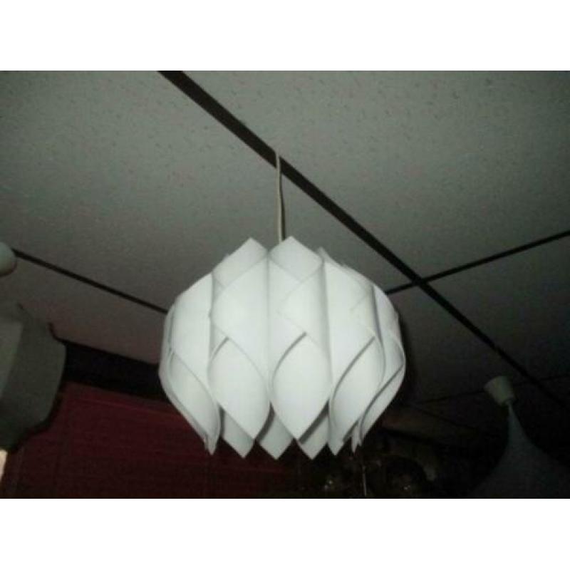 vintage jaren 70 space age design hanglamp wit retro 30 cm