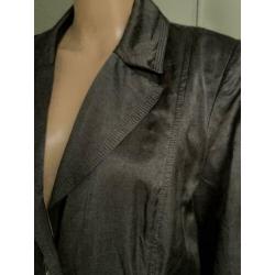 D855 AIRFIELD maat 44=L jas tussenjas trenchcoat zwart