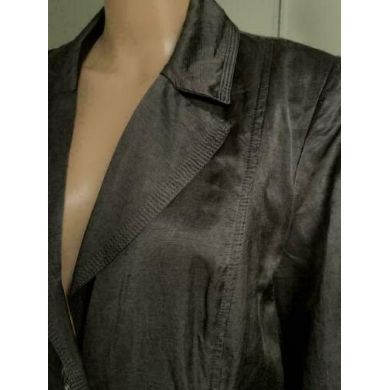 D855 AIRFIELD maat 44=L jas tussenjas trenchcoat zwart