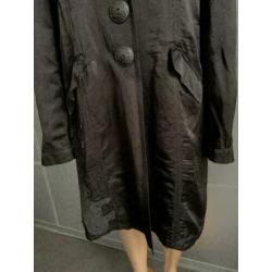 D855 AIRFIELD maat 44=L jas tussenjas trenchcoat zwart