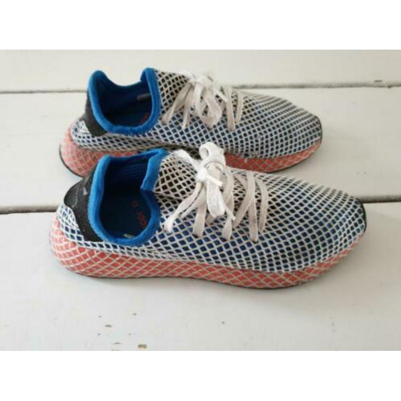 Adidas heren sneakers Deerupt mt 43 1/3 wit blauw oranje