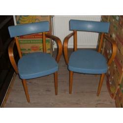 2 vintage armleun stoelen / lerarenstoel van ERCO