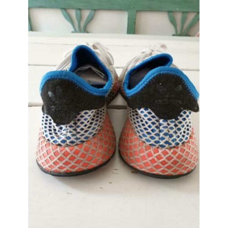Adidas heren sneakers Deerupt mt 43 1/3 wit blauw oranje