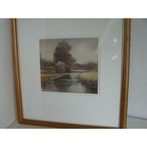 In mooie lijst, prachtige aquarel.