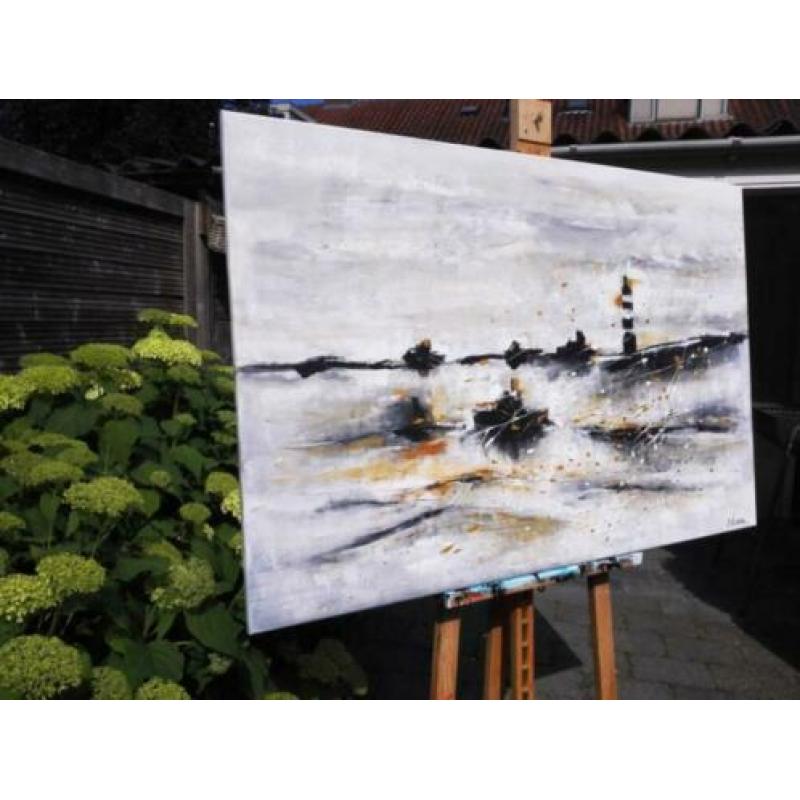 " Storm" Acrylschilderij van Suzanne Visser