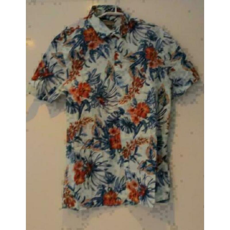Zara man bloemen overhemd slim fit maat M