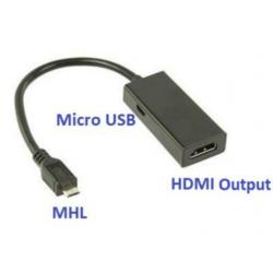 MHL adapter; MHL male - HDMI output + Micro USB B
