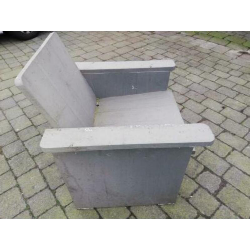 6 loungestoelen. Hout.