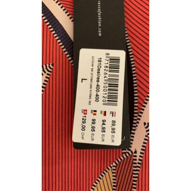 Rood shirtje met kaartjes Expresso maat L