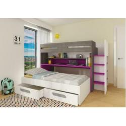 Spectra | Hoogslaper | 2 Bedden | Groot Bureau | Roze