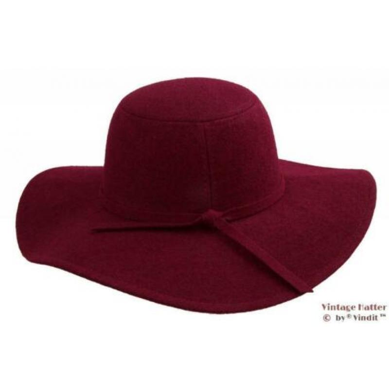 Dameshoed Floppy hoed Hawkins bordeaux vilt 57 nieuw