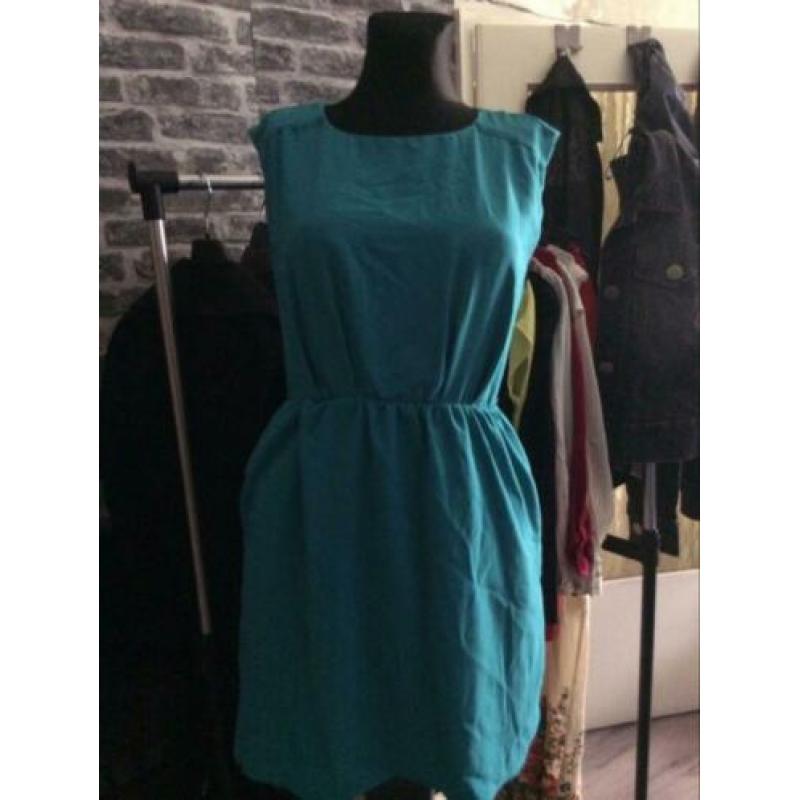 Mango jurk turquoise S met riem