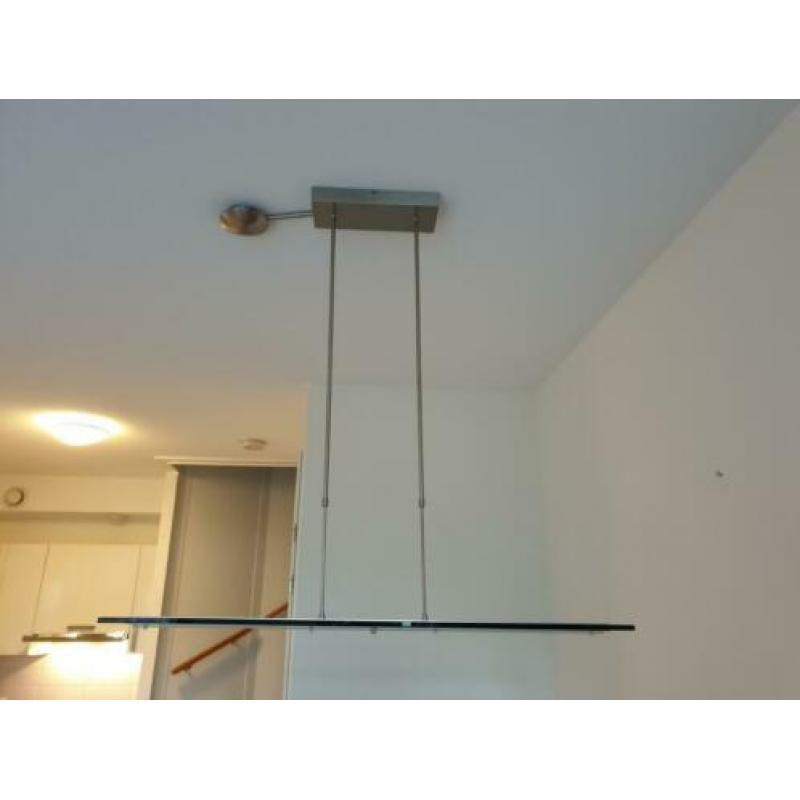 Hanglamp met glasplaat zwart 100cm