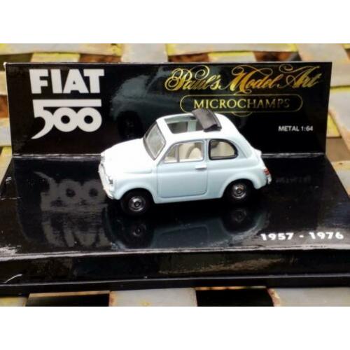 Fiat 500 Minichamps microchamps 1/64 lichtblauw