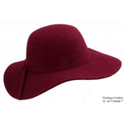 Dameshoed Floppy hoed Hawkins bordeaux vilt 57 nieuw