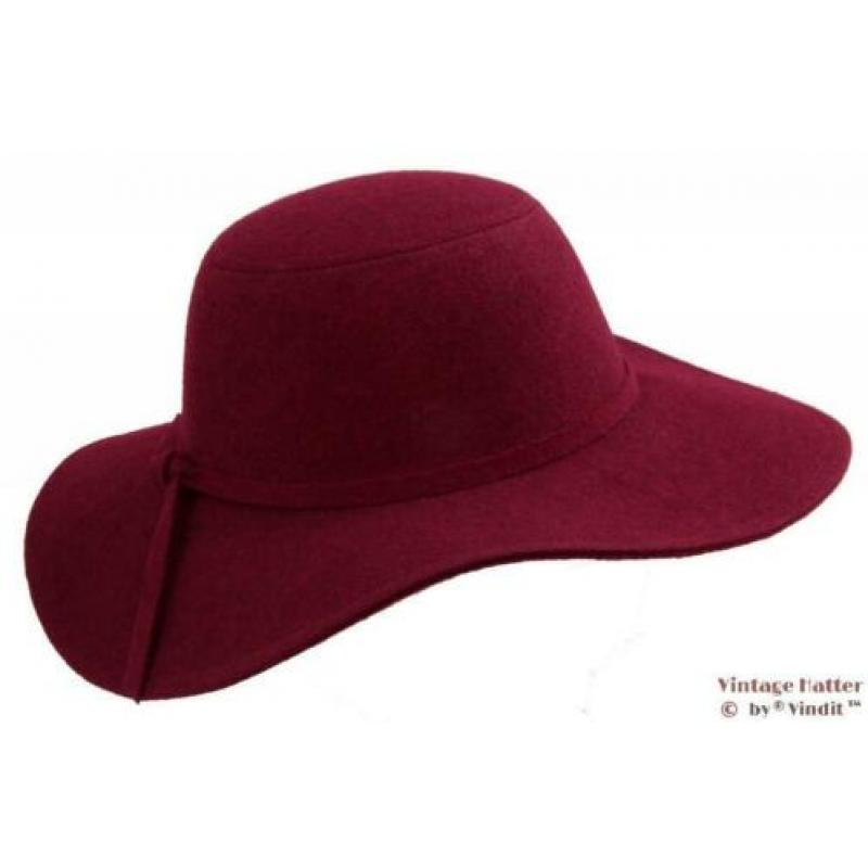 Dameshoed Floppy hoed Hawkins bordeaux vilt 57 nieuw