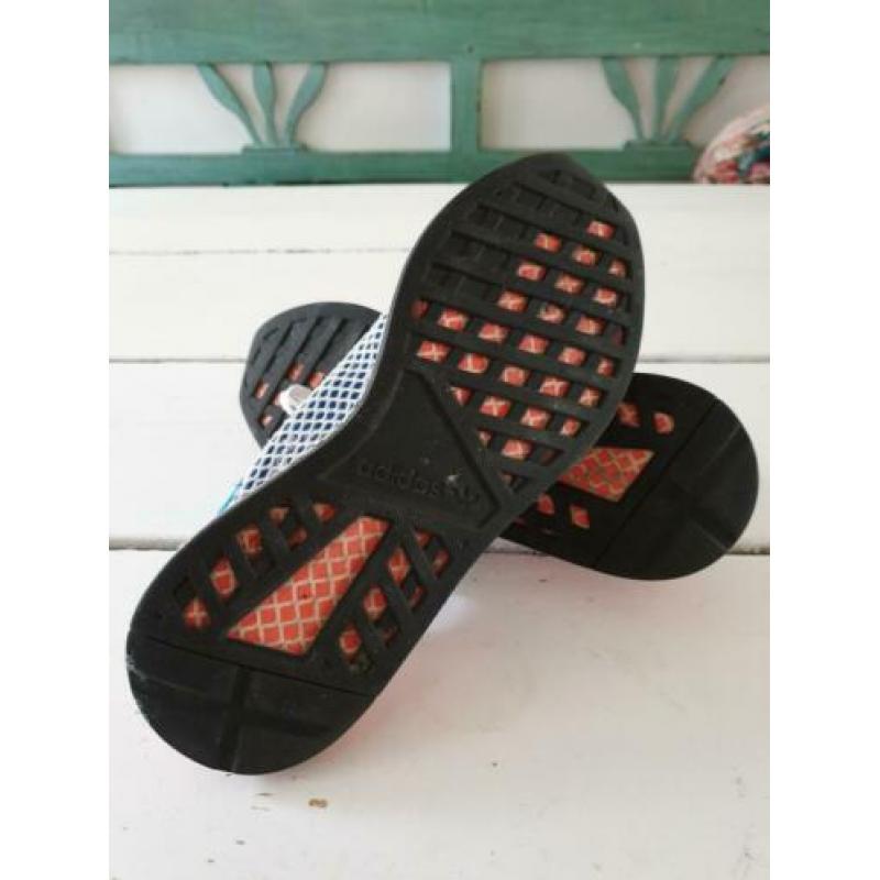 Adidas heren sneakers Deerupt mt 43 1/3 wit blauw oranje