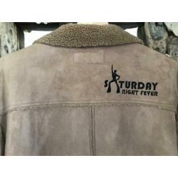 zgan lammycoat teddy jas ?? camel M vintage stijl Ibiza