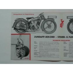 Zündapp Folder uit 1932 met Record 200 ccm./6-PS (4-zijdig)